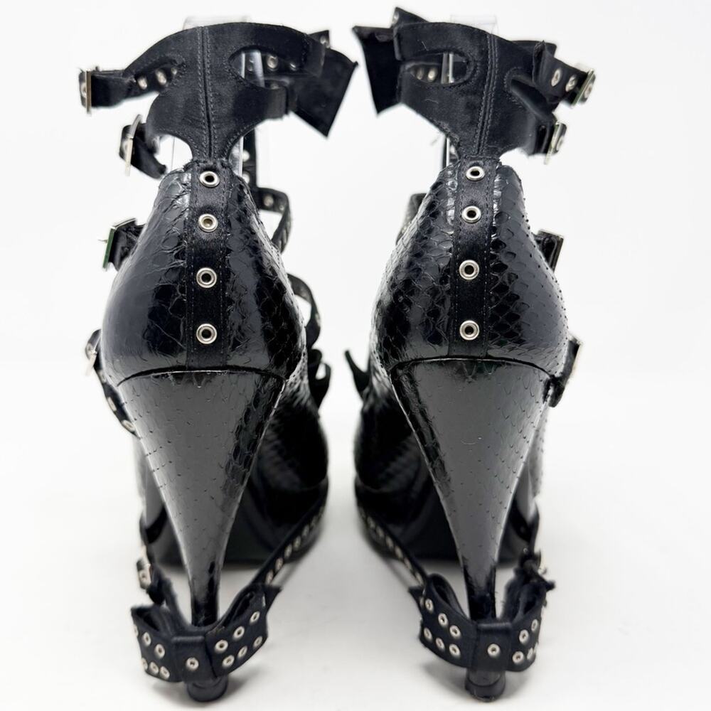 Christian Dior by John Galliano FW 2003 Bondage Bow Snakeskin Heels Size 36.5 - Picture 3 of 16
